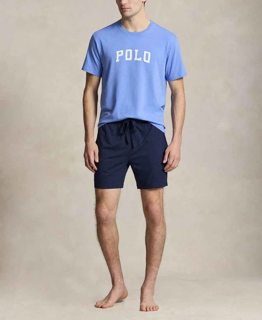 Мужская пижамная футболка с круглым вырезом Polo Ralph Lauren, harbor island синий/белый logo — фото 2