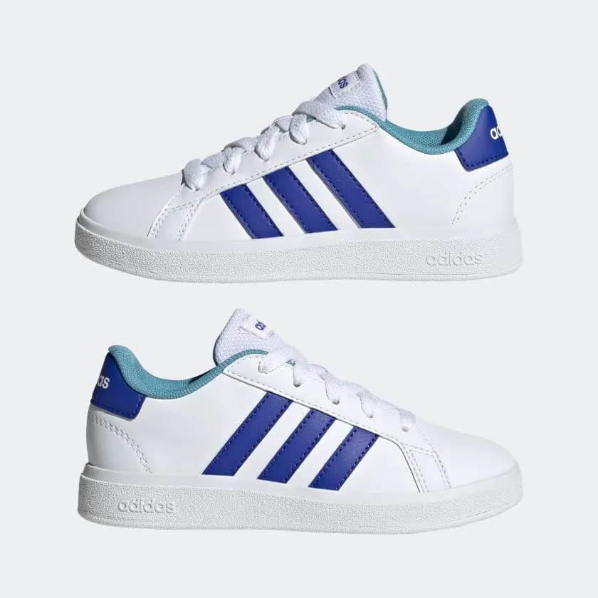 Кроссовки Adidas Kids' Grand Court 2.0, белый/синий — фото 4