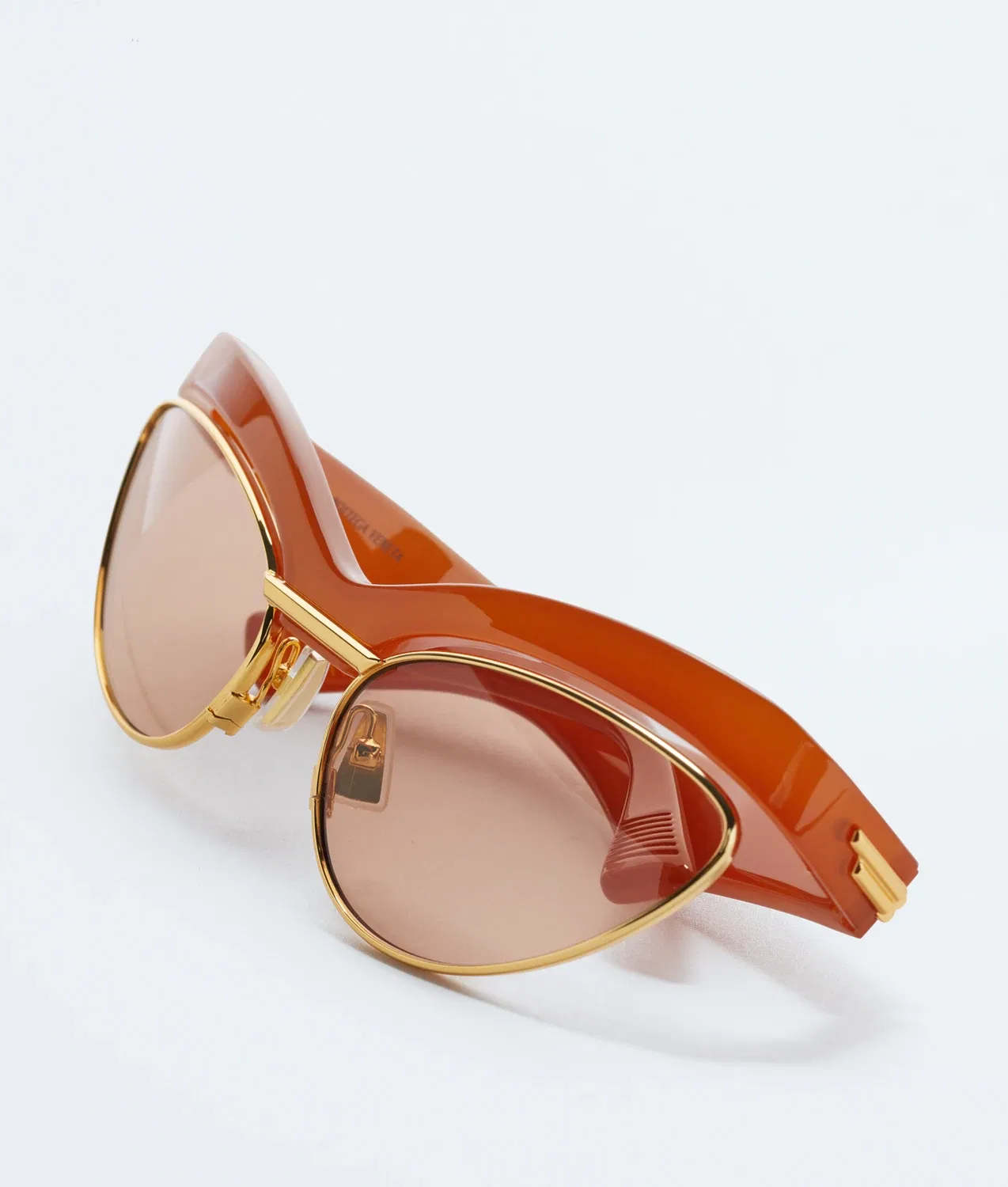 Солнцезащитные очки Duo Angle Cat Eye BOTTEGA VENETA, оранжевый — фото 3