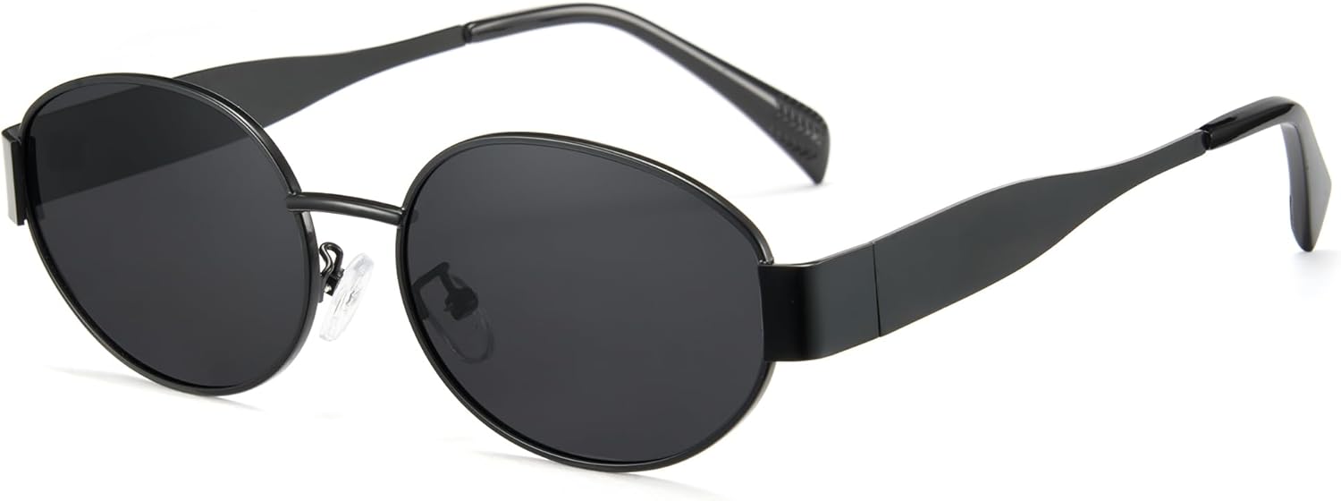 

Солнцезащитные очки Cyxus Trendy с поляризацией для женщин и мужчин, овальная оправа, нержавеющая сталь, защита от УФ-излучения, модный пляжный стиль, P1165, Frame:black/Lens:dark Grey-p1165