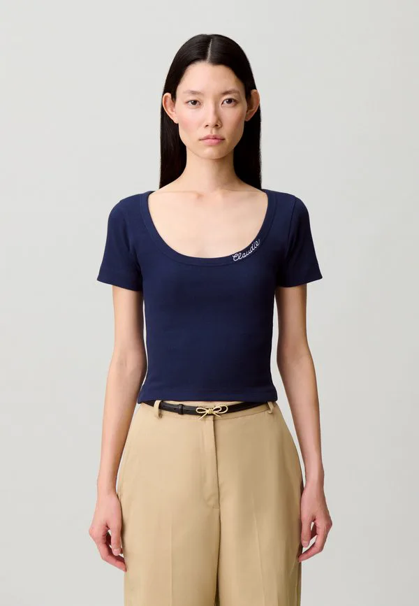 

Простая футболка Claudie Pierlot, Marine, Синий, Простая футболка Claudie Pierlot, Marine