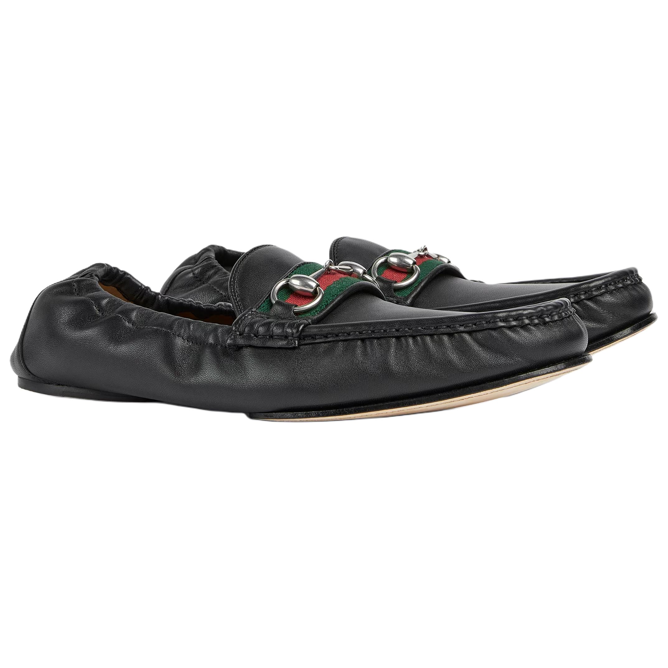 Horsebit 1953 повседневные кожаные туфли мужские GUCCI, черный — фото 4