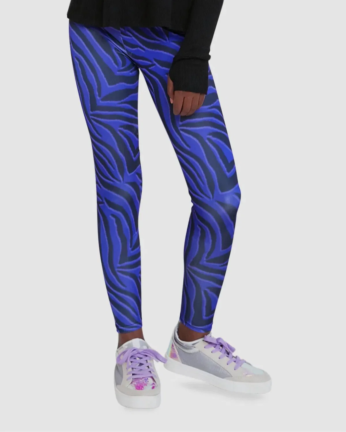 Terez Леггинсы для йоги и фитнеса Stretch Yoga Gym Leggings фиолетового цвета с зебровым принтом
