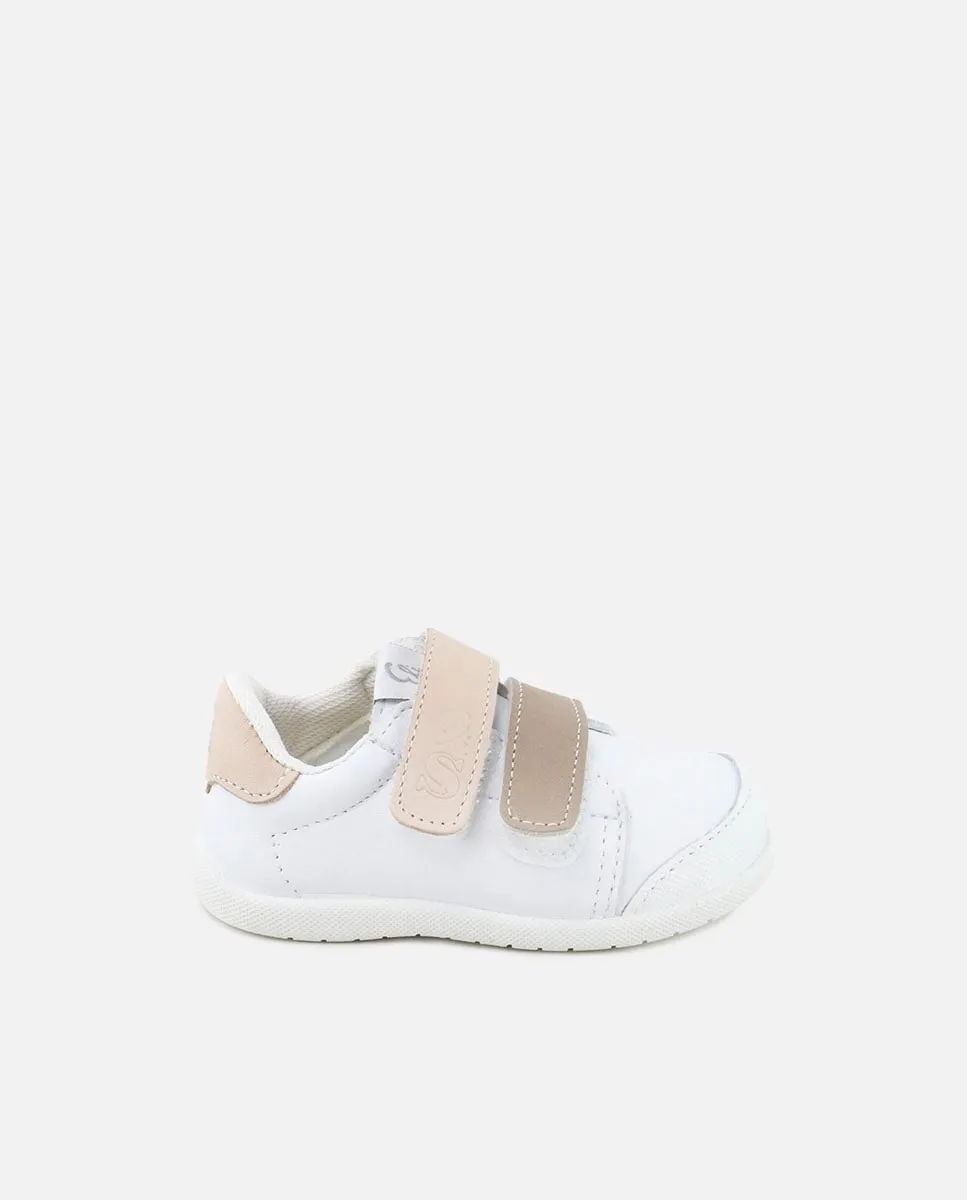 

Детские спортивные босоножки barefoot из кожи с двойной застежкой на липучке Eli 1957, белый