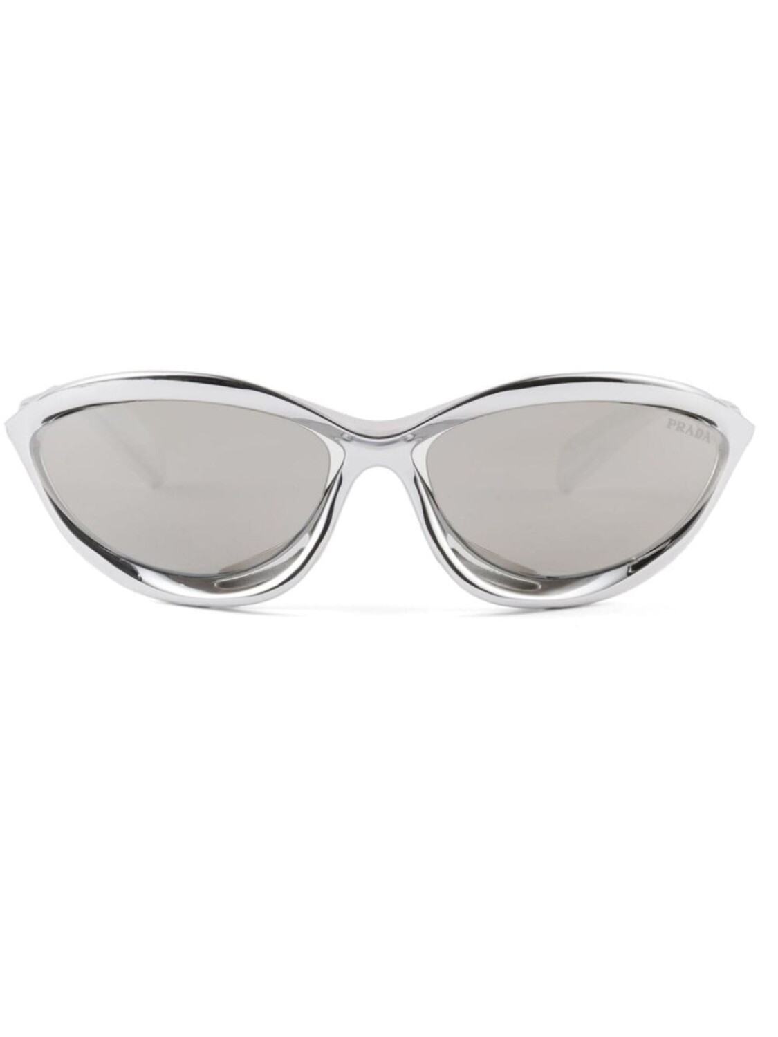 

Prada Eyewear солнцезащитные очки Morph «кошачий глаз», серебристый