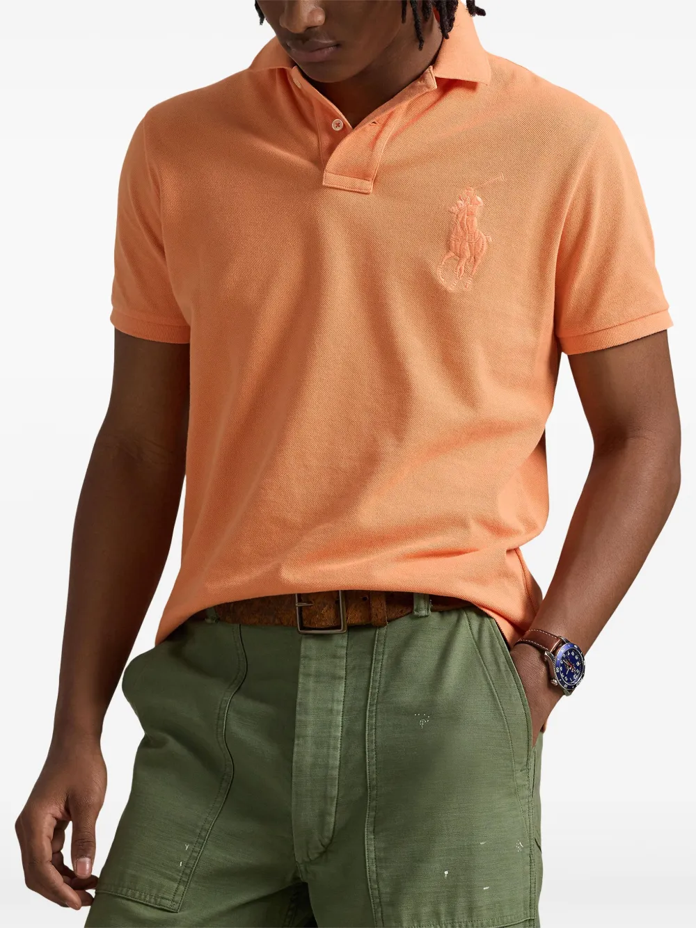 Рубашка поло с вышивкой Polo Pony POLO RALPH LAUREN, оранжевый — фото 3