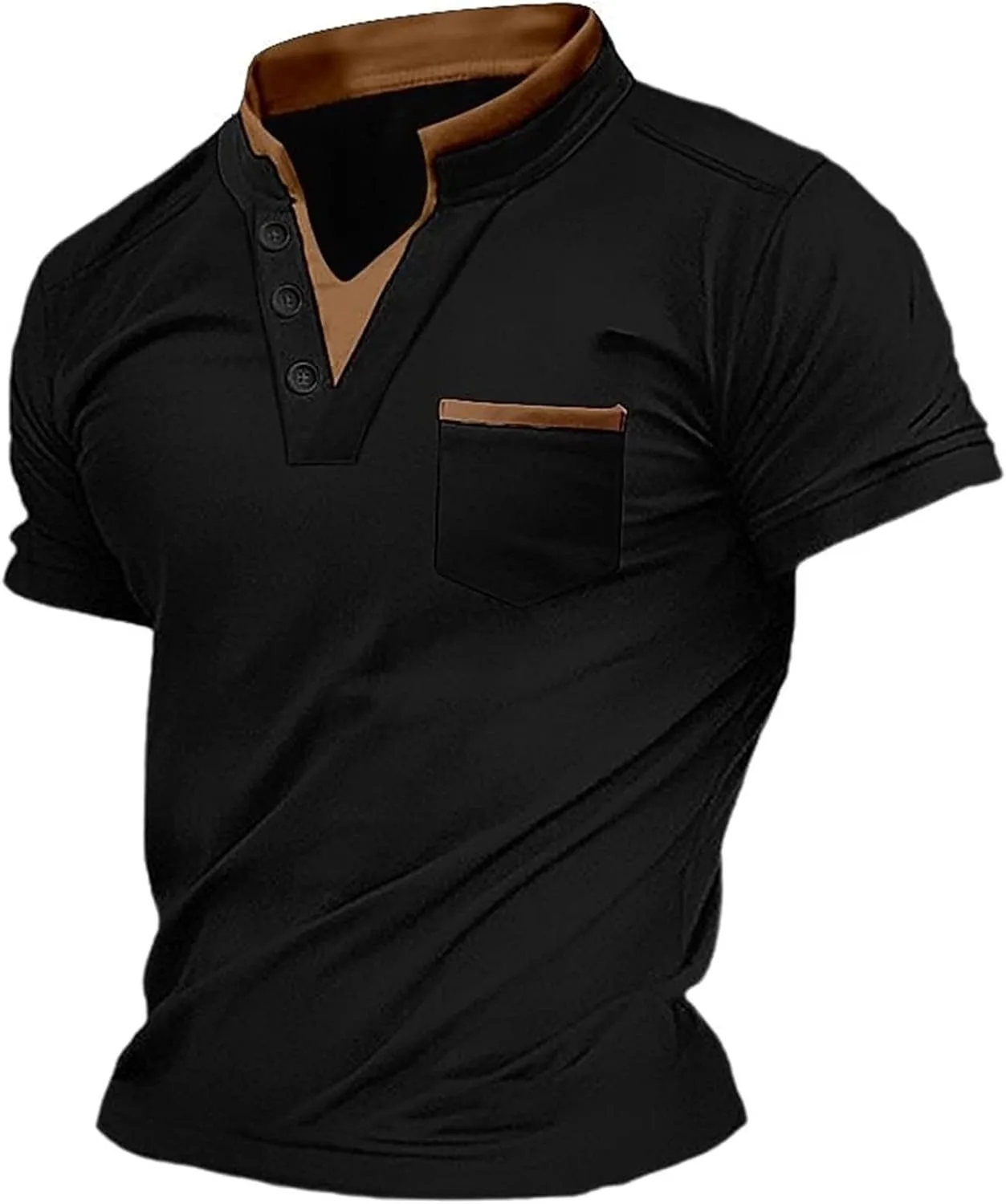 

Мужская футболка Henley с коротким рукавом и пуговицами