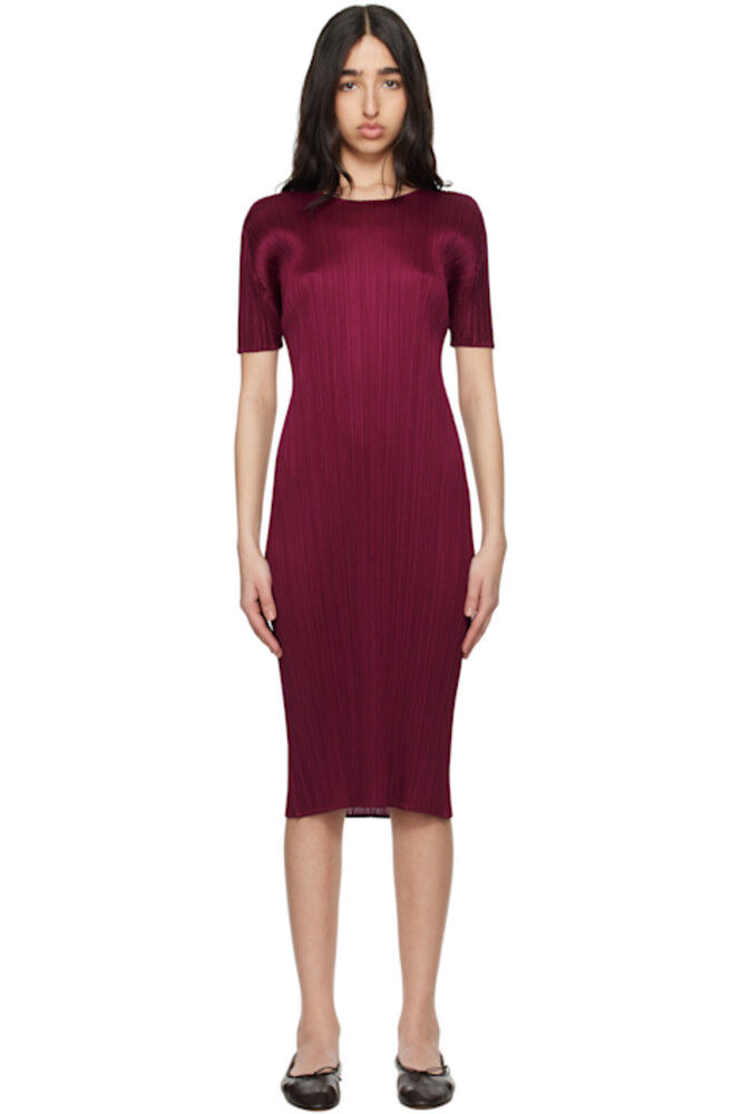 

Платье миди цвета месяца в бордовом цвете в марте PLEATS PLEASE ISSEY MIYAKE