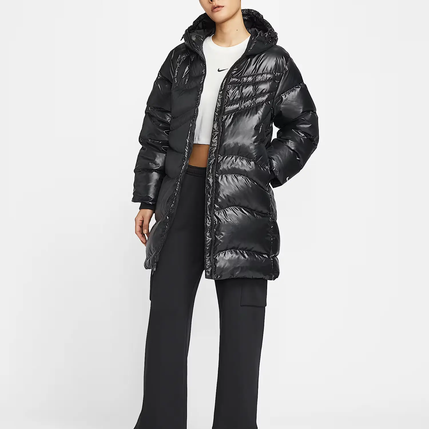 Куртка пуховая Sportswear Swoosh Series женская Nike, черно-белый — фото 3