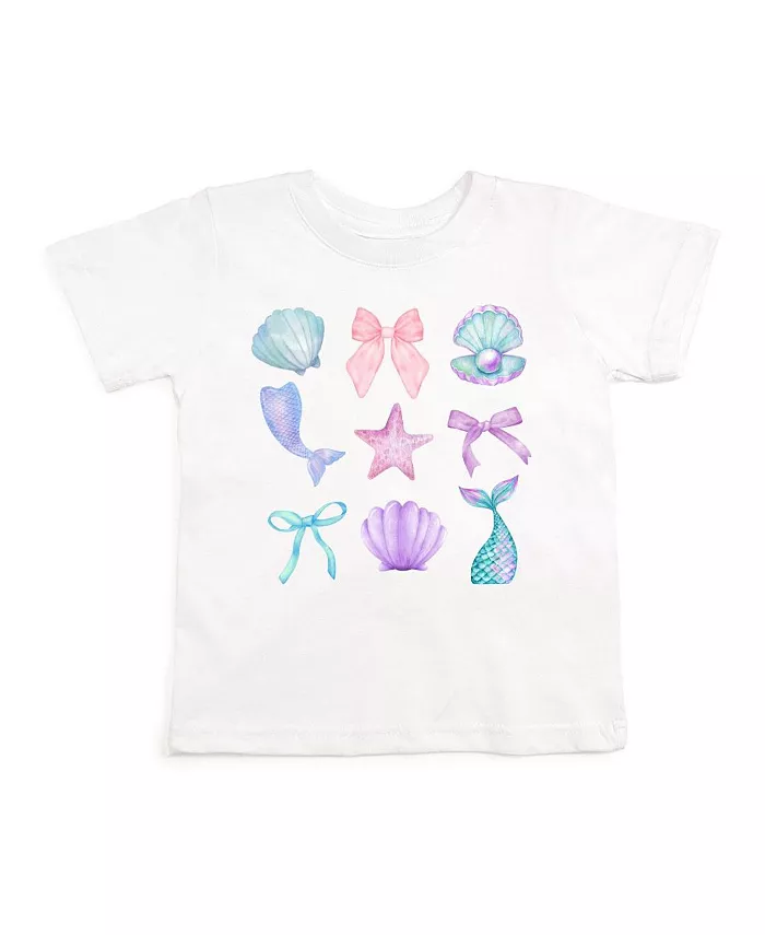 

Футболка с коротким рукавом для девочек Toddler Girls Mermaid Cutie Sweet Wink, белый