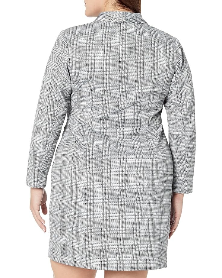 

Платье Donna Morgan Plus Size Metallic Plaid Blazer Dress, серый/черный