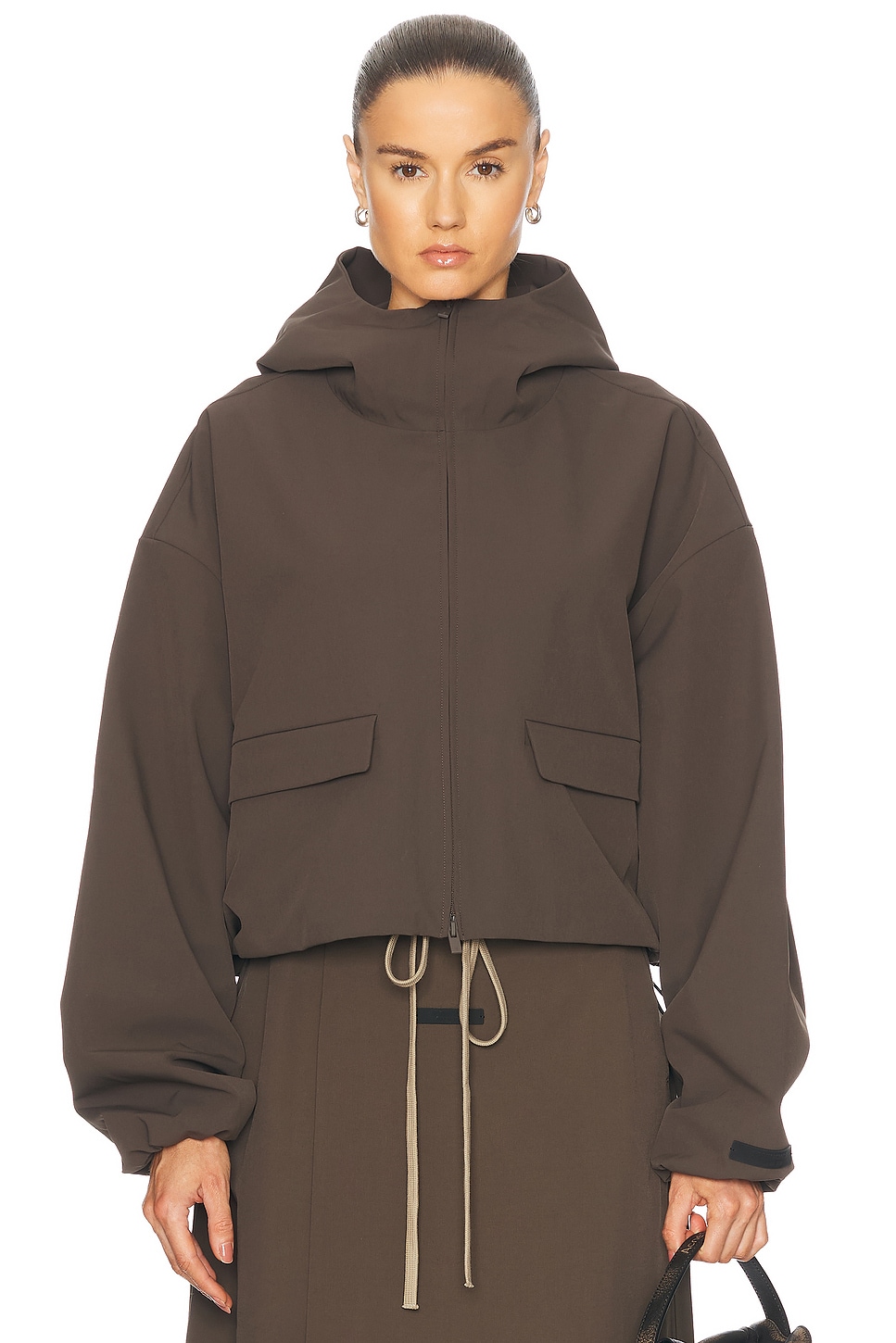 

Анорак с капюшоном Fear of God ESSENTIALS, коричневый