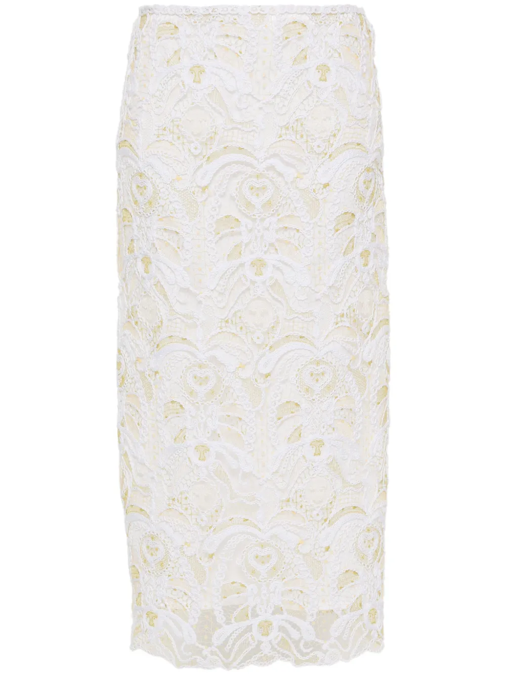 

Юбка рыхлой вязки с вышивкой Fabiana Filippi, нейтральный