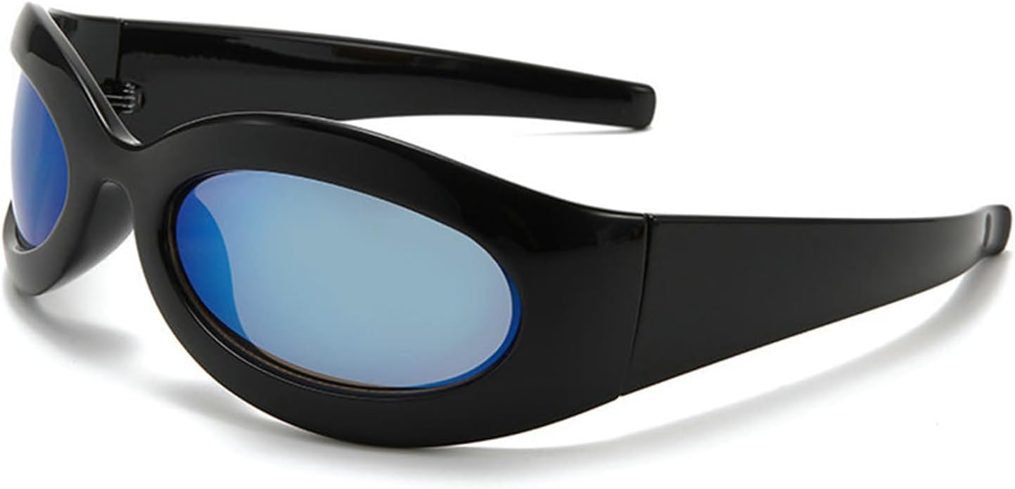 

Солнцезащитные очки Helena с обтекаемой формой, модные футуристические солнцезащитные очки большого овального размера для мужчин и женщин, стиль Y2K, модные очки S68, C2