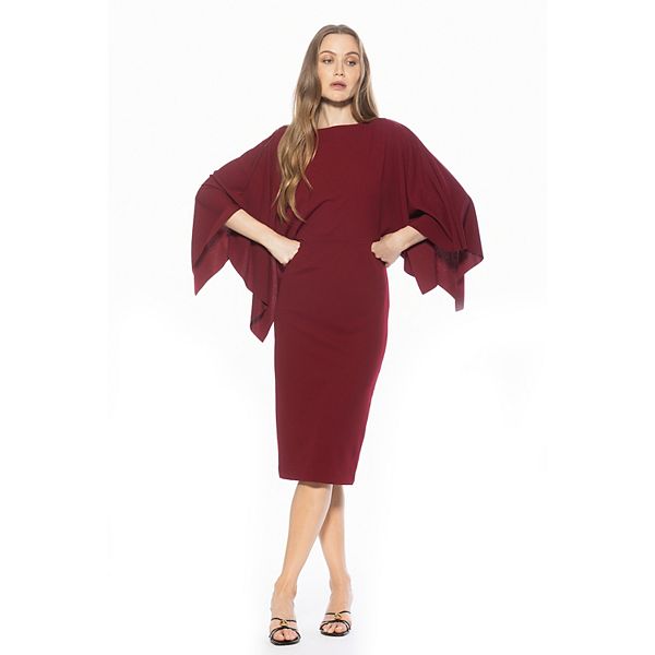 

Женское платье миди Billie с длинными рукавами и лодочкой Alexia Admor, Burgundy