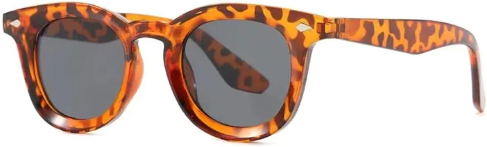 

Солнцезащитные очки UV400 с круглыми прозрачными линзами Ocean и заклепками для женщин и мужчин, для бега и занятий спортом на открытом воздухе UYPTK, Leopard Black