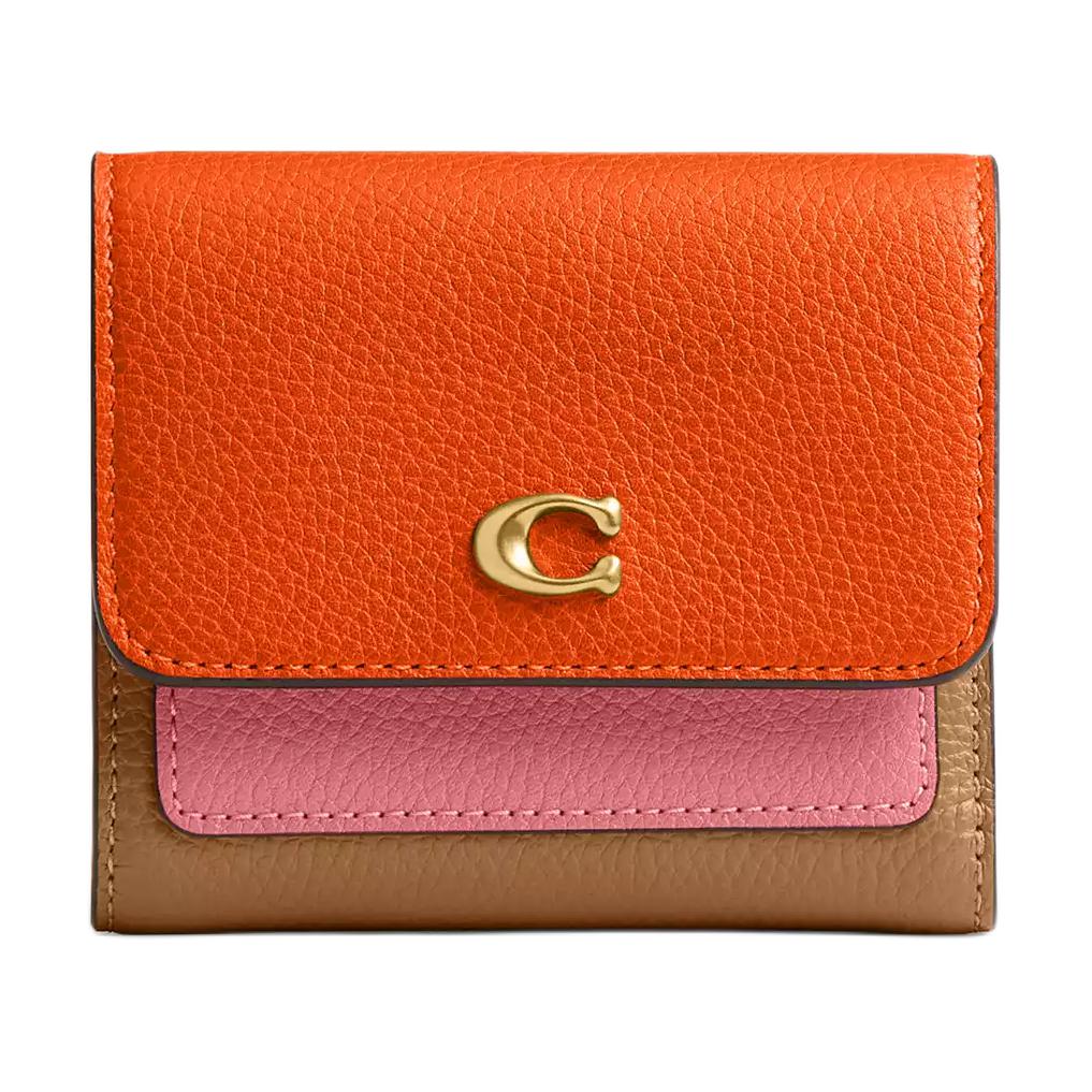 

COACH Кожаный женский кошелек, Brass & Honey Brown