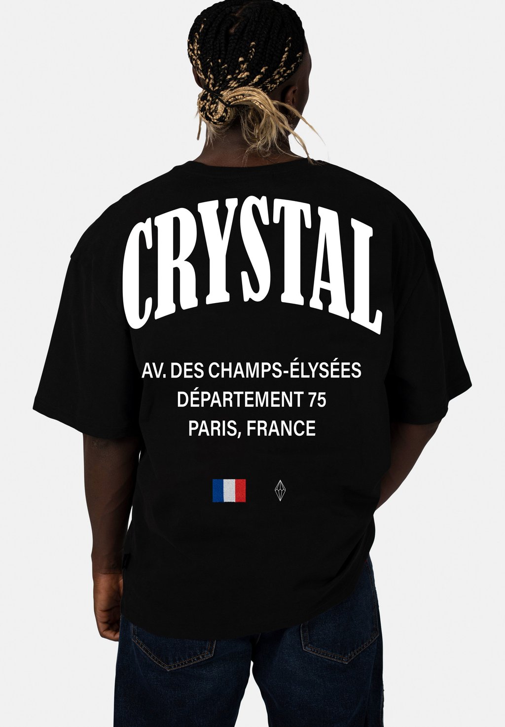 

Футболка с принтом CRYSTAL PARIS, черный
