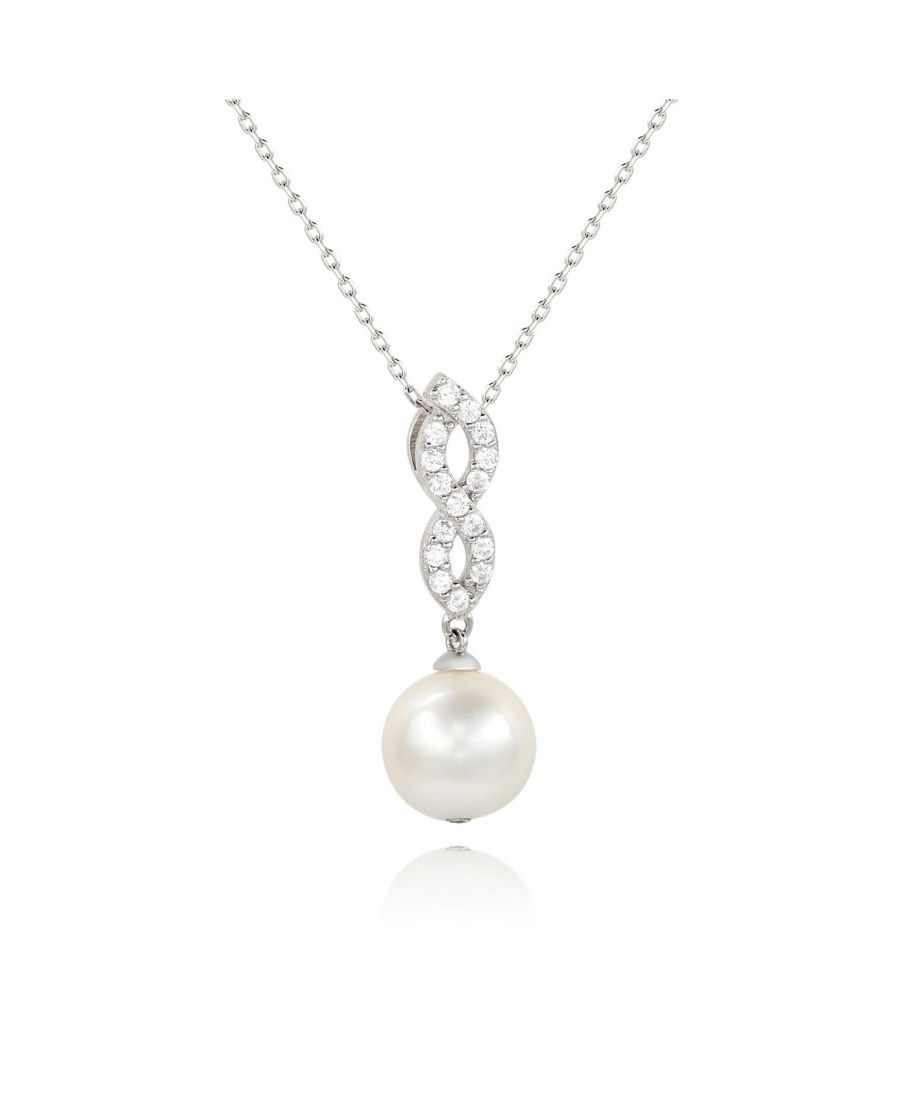 

Кулон Бесконечность из стерлингового серебра от Suzy Levian с жемчугом и белым сапфиром Suzy Levian New York, White sapphire