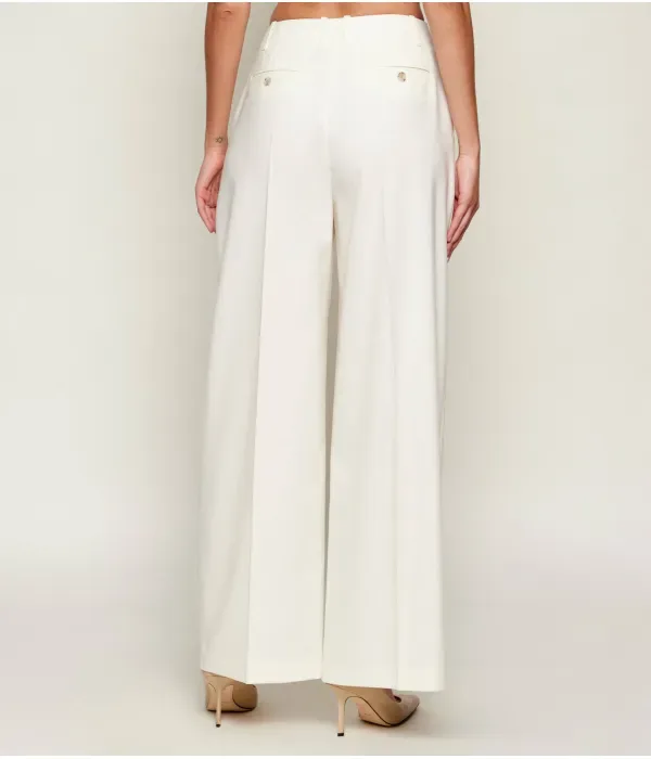 Шерстяные брюки TEXENA relaxed fit Boss, белый — фото 3