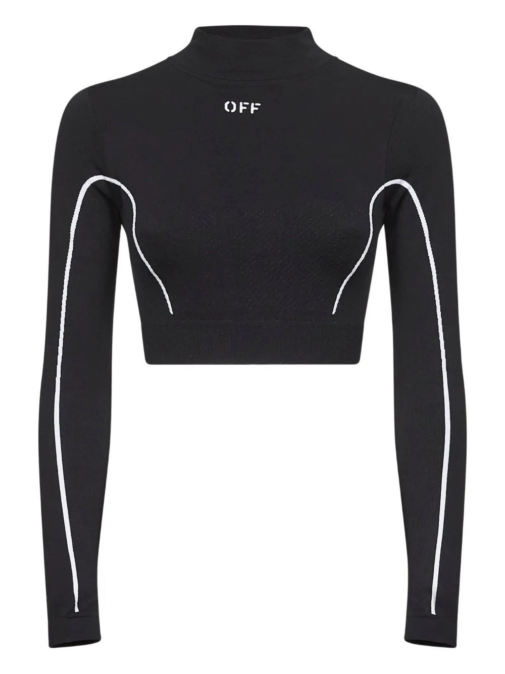 

Укороченная толстовка в рубчик с полосками OFF-WHITE, черный