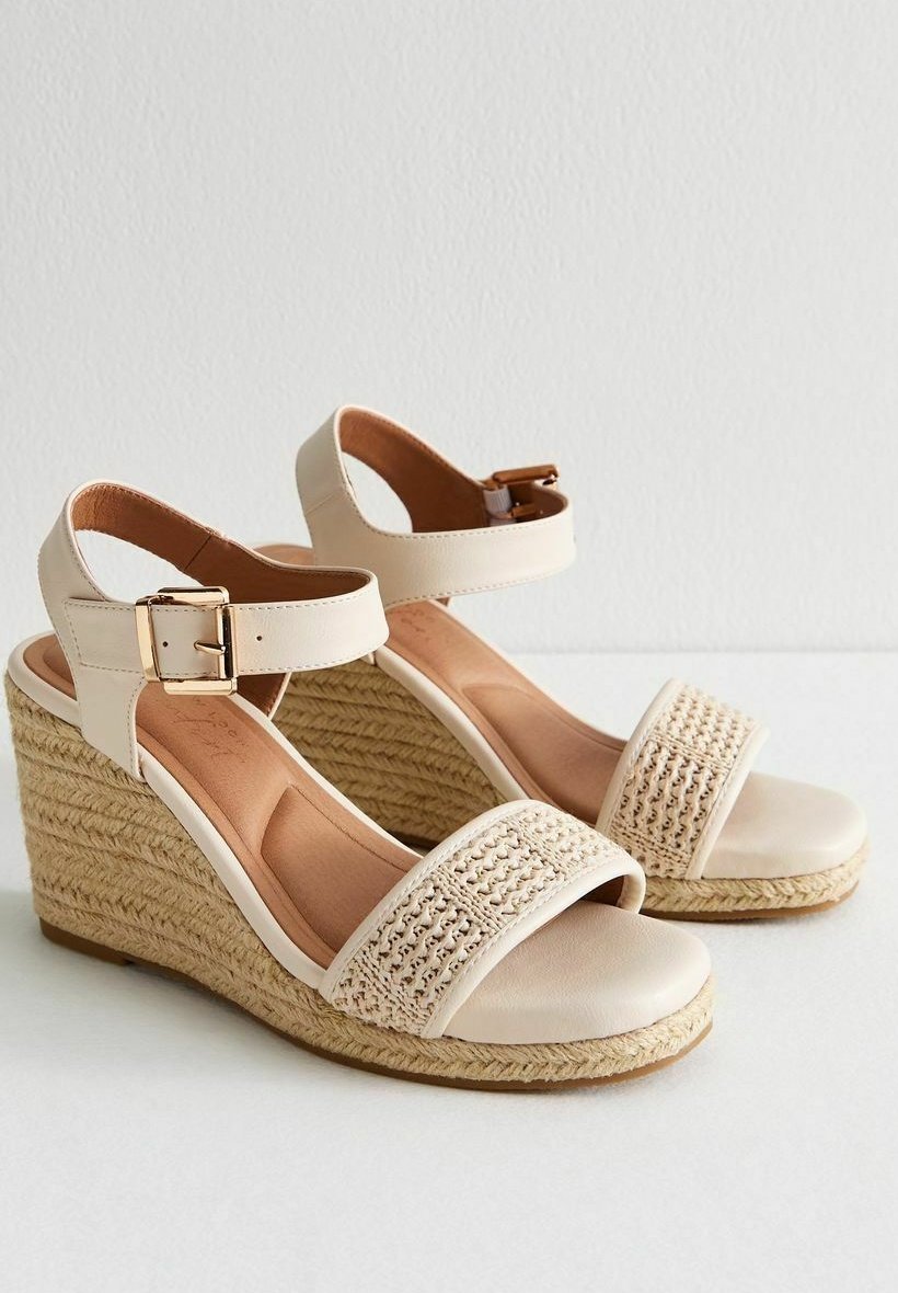 Босоножки на танкетке WIDE FIT - Espadrilles New Look Wide Fit, белый — фото 3