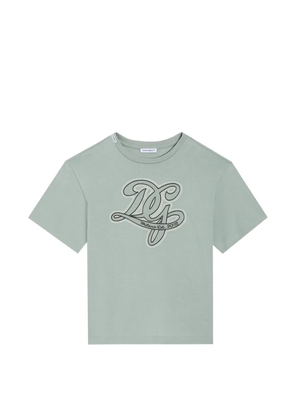 Футболка с вышивкой DG Dolce & Gabbana Kids, зеленый