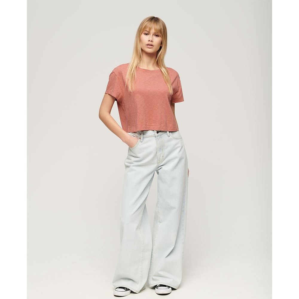 Футболка с коротким рукавом Superdry Slouchy Cropped, розовый — фото 4