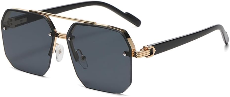 

Мужские солнцезащитные очки большого размера в стиле ретро с многоугольными металлическими линзами, градиентным переходом цвета, защитой от УФ-излучения UV400, модные женские солнцезащитные очки KTUCN, Golden Grey