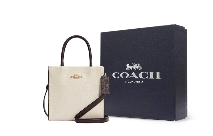 

COACH Сумка для нот из галечной кожи с канвой
