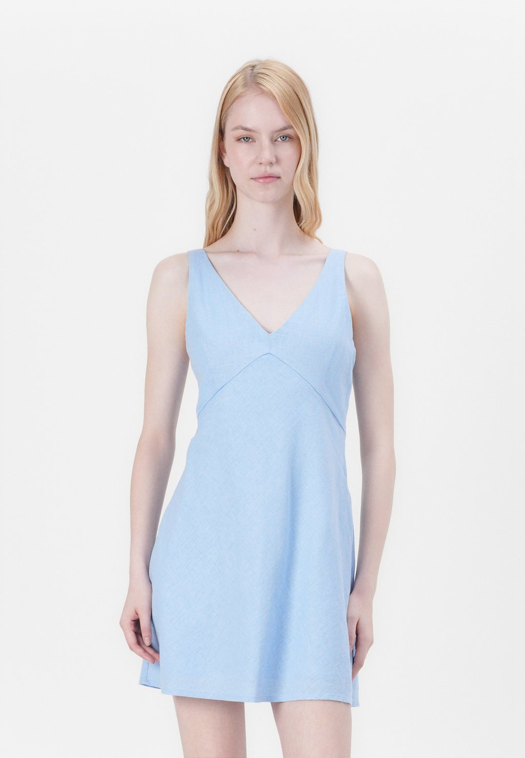 

Повседневное платье V NECK SHORT DRESS Abercrombie & Fitch, Light Blue