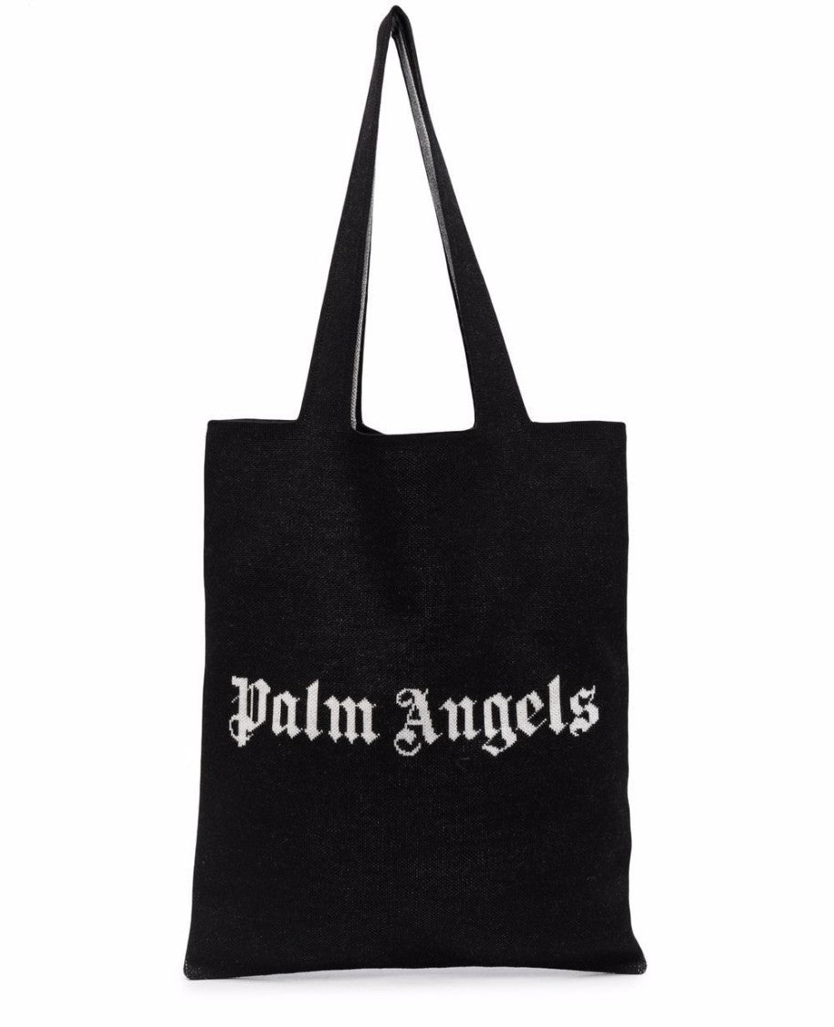 

Вязаная сумка-тоут с логотипом Palm Angels, черный