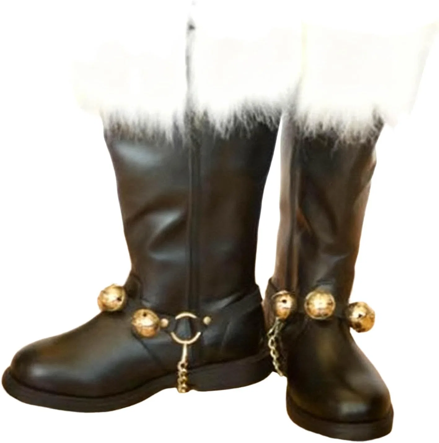Ботинки 2026 Schuhe Herren Weihnachtsmann-Stiefel, Herrenkostmstiefel, weiß, Langhaarstiefel Generic, Schwarz