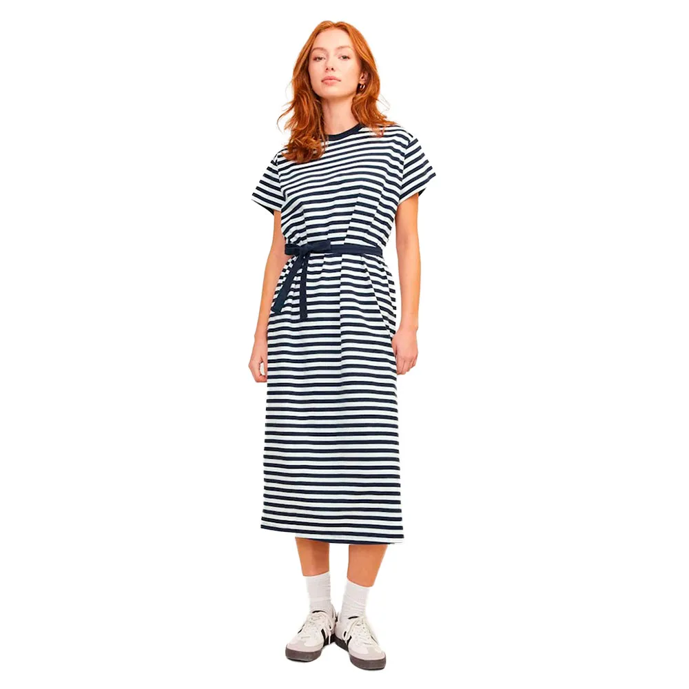 

Платье Jack & Jones Annabel Loose Stripe Mid JJXX short sleeve long, синий
