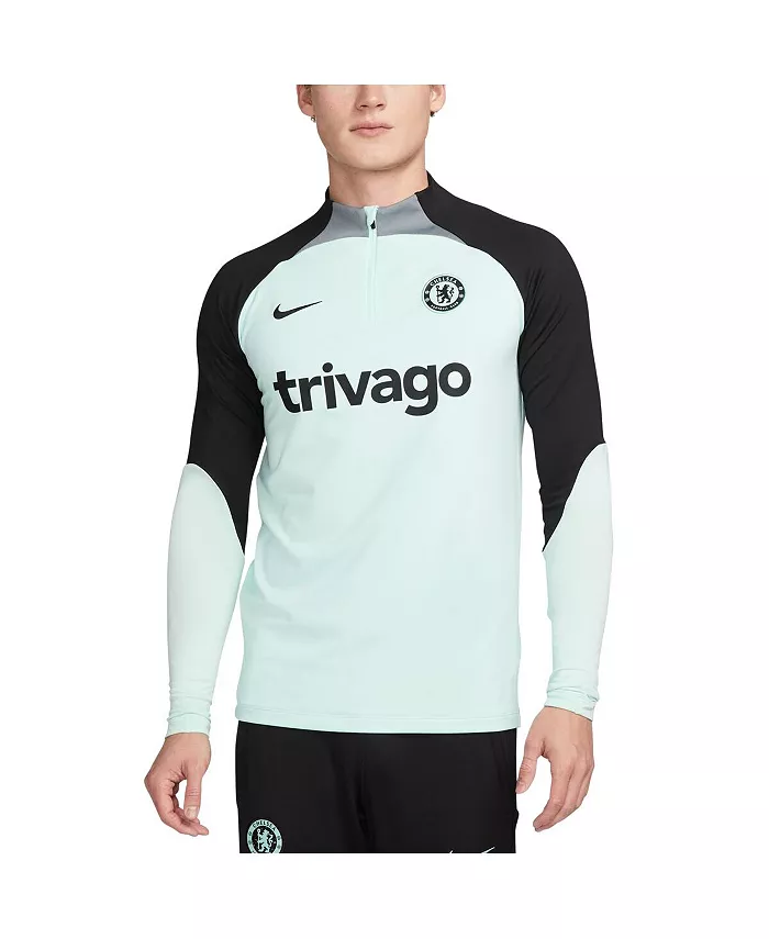 

Мужская футболка с длинным рукавом и четверть-молнией Mint Chelsea Strike Drill 2023/24 Performance Nike