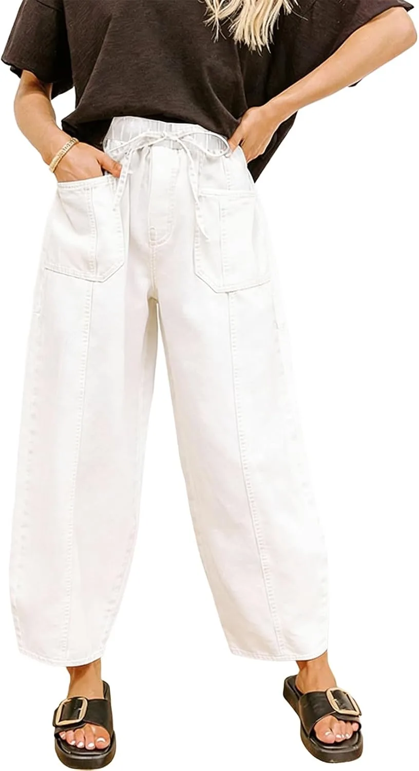 

Sidefeel женские джинсы-бараны с широкими штанинами и эластичным поясом