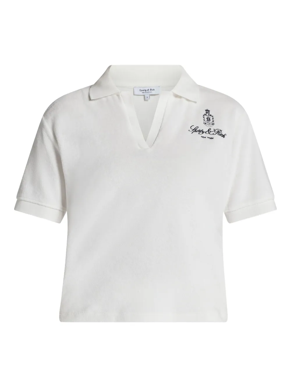 

Поло с вышивкой логотипа Sporty & Rich, белый