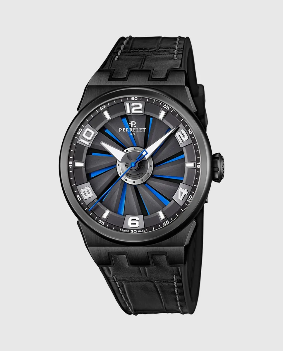 

Мужские часы Turbine Evo A4063/B из черного каучука Perrelet, черный