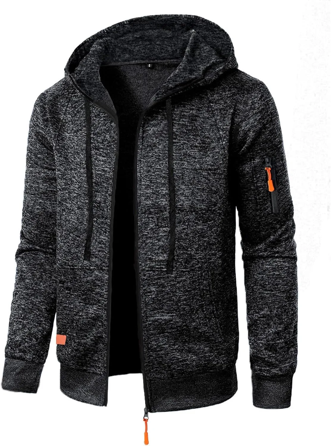 Толстовка с капюшоном на молнии мужская, Long Sleeve, Loose Fit, с карманом — фото 4