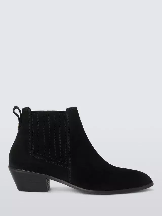 Ботильоны AND/OR Portus Suede Cropped Almond Toe Western, черный
