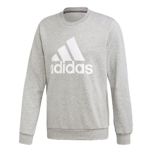 

Толстовка adidas Athleisure Casual Sports Printing Logo Round Neck Pullover Gray, серый