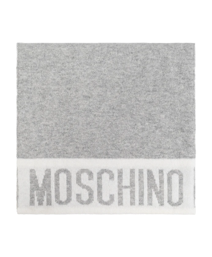 

Шарф с логотипом Moschino, серый