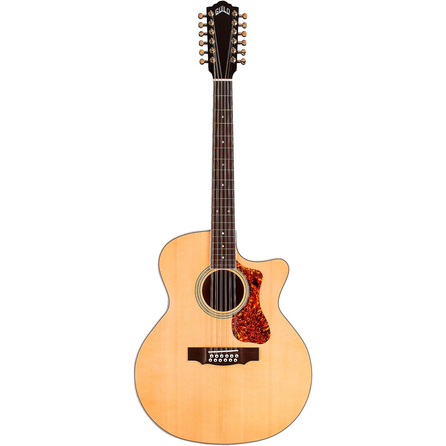 

Гильдия F-2512CE Deluxe 12-струнная Jumbo акустическая гитара с разрезом Blonde