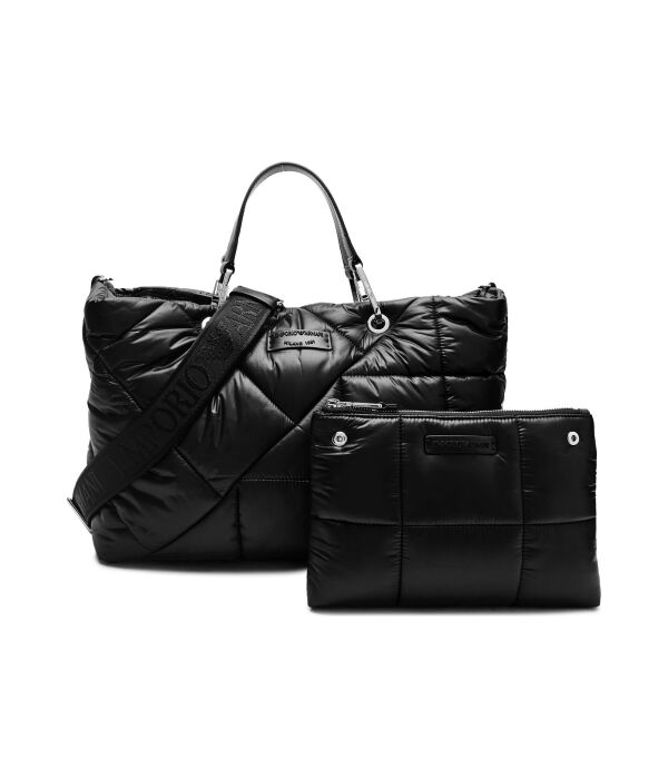 

Сумка-шоппер женская Emporio Armani стеганая с клатчем, черный