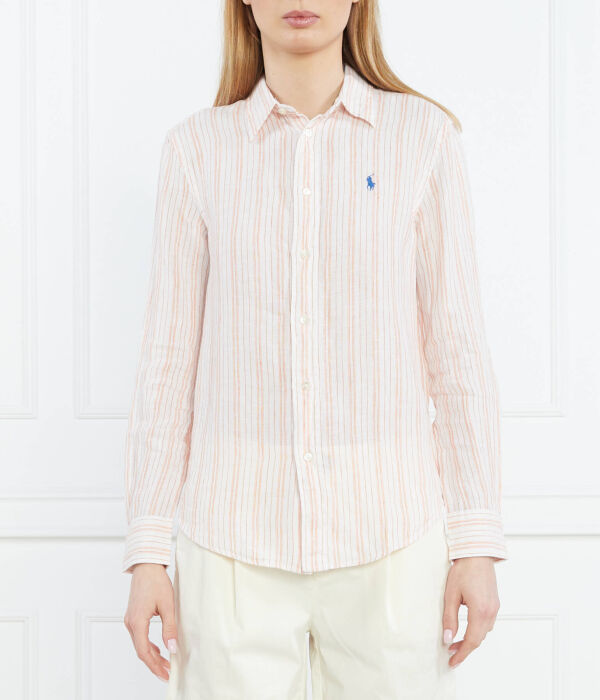 

Льняная рубашка Relaxed fit Polo Ralph Lauren, оранжевый