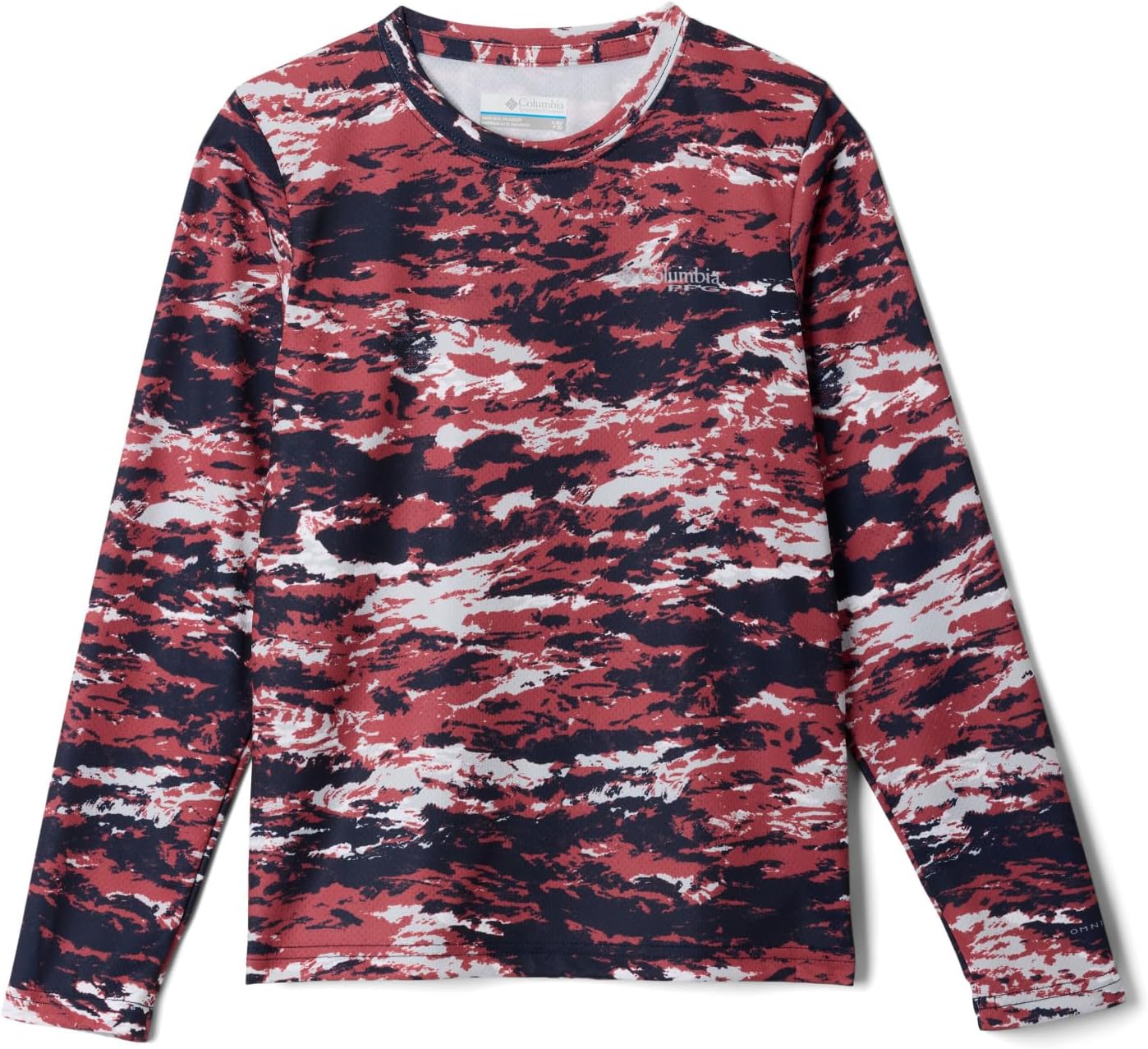 

Columbia Boys PFG Solar Stream Printed Long Sleeve Shirt, Dusty Crimson Sumi Camo