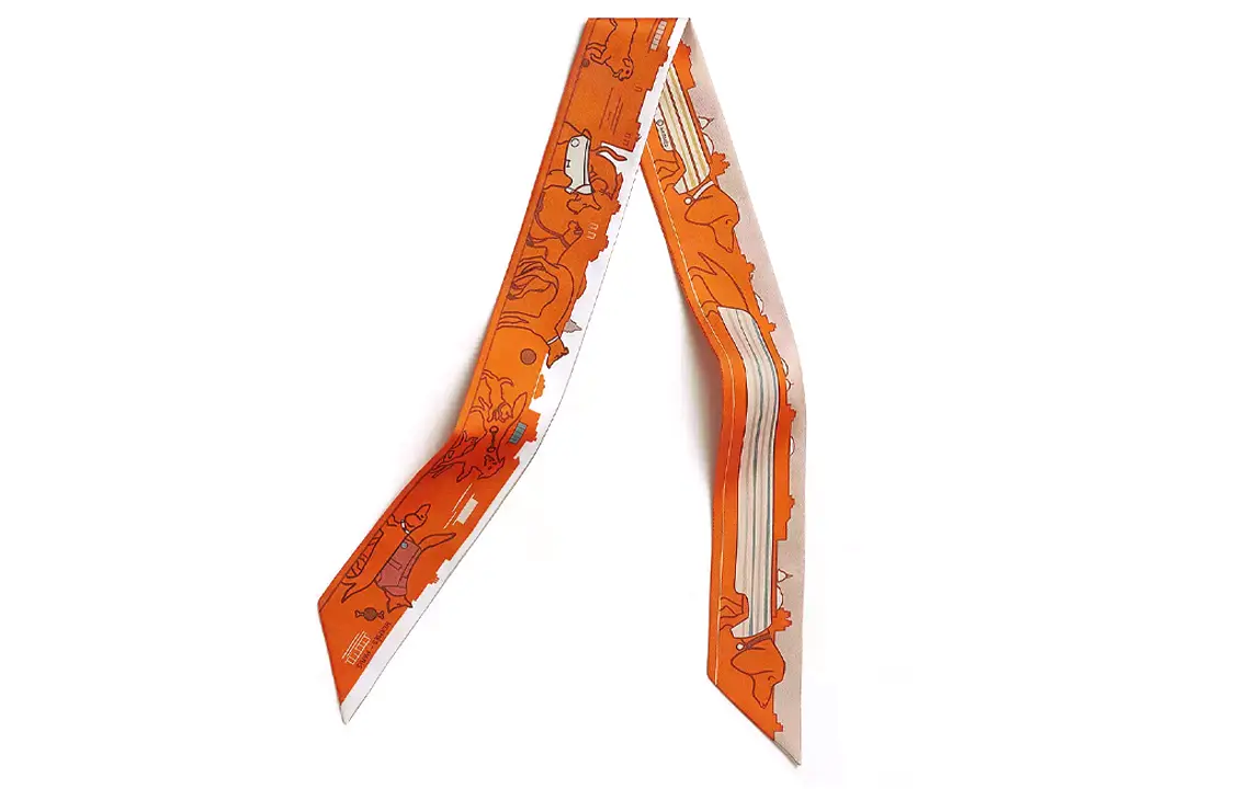 

HERMES Шелковый шарф оранжевый Women's Orange, Orange