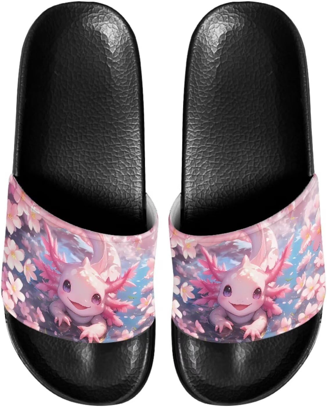 

Шлепанцы для женщин и мужчин, нескользящие тапочки для душа Judentidos, Cherry Blossom Axolotl