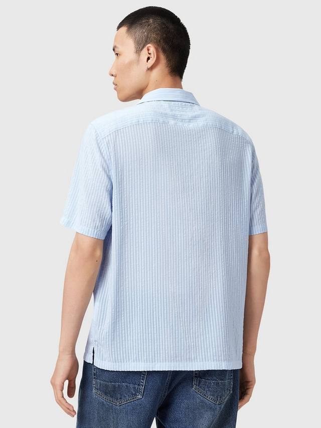 Рубашка Perry из вискозной смеси свободного кроя с реверсом в полоску AllSaints, Blue Mid — фото 2