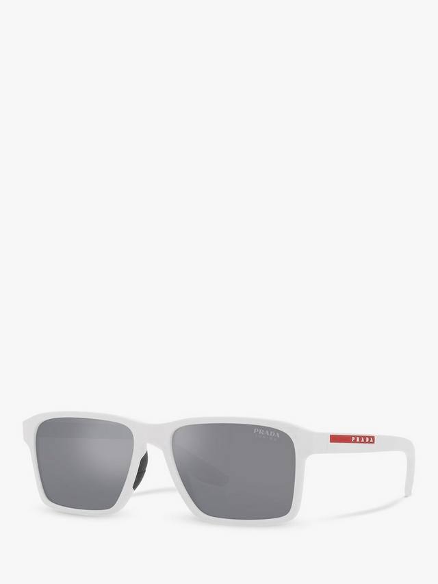 

Мужские прямоугольные солнцезащитные очки ps 05ys Prada, цвет White Rubber